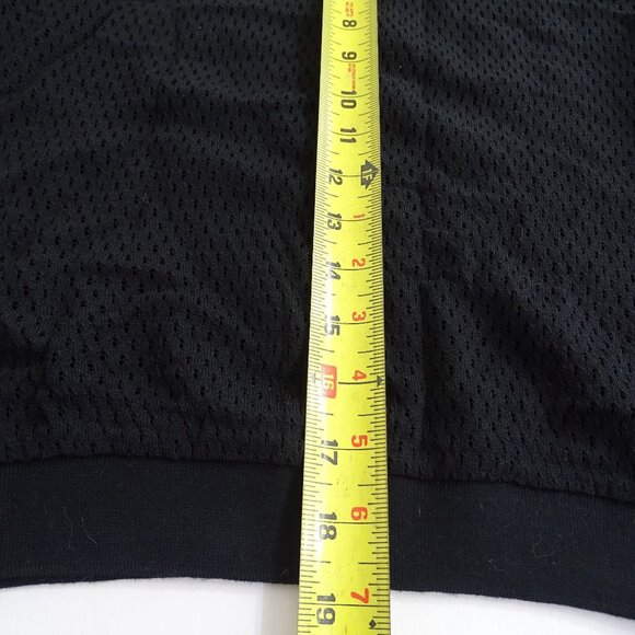 France Mode Black Mesh Studded Star Graphic Top Women Size S 3/4 Sleeve FLAW - Picture 10 of 12